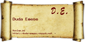 Duda Emese névjegykártya
